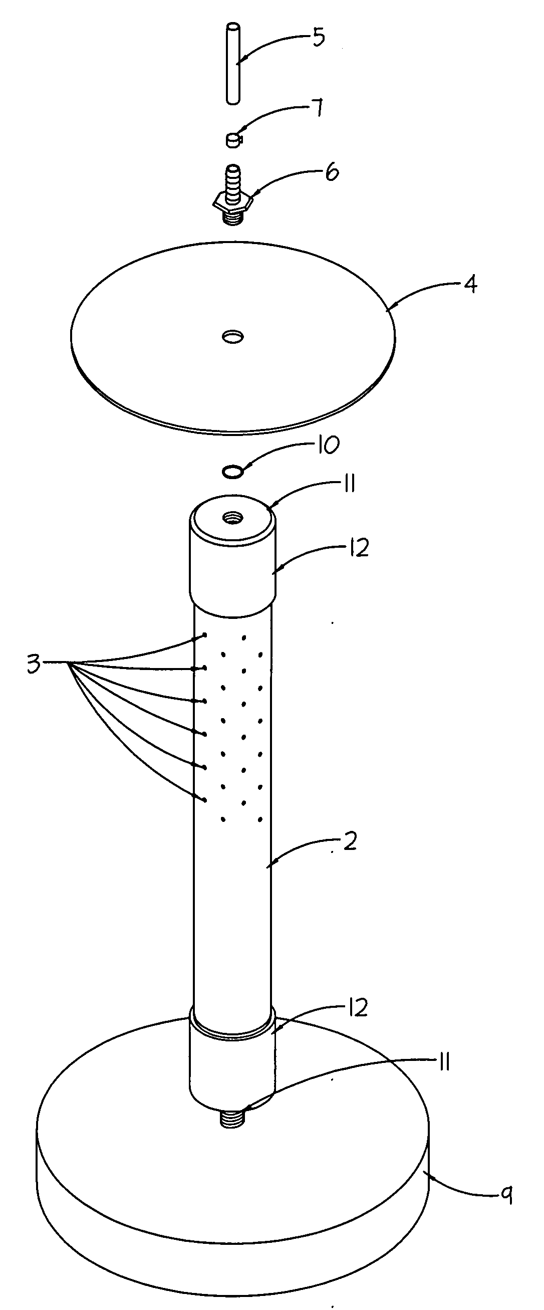 Self-standing weighted diffuser assembly