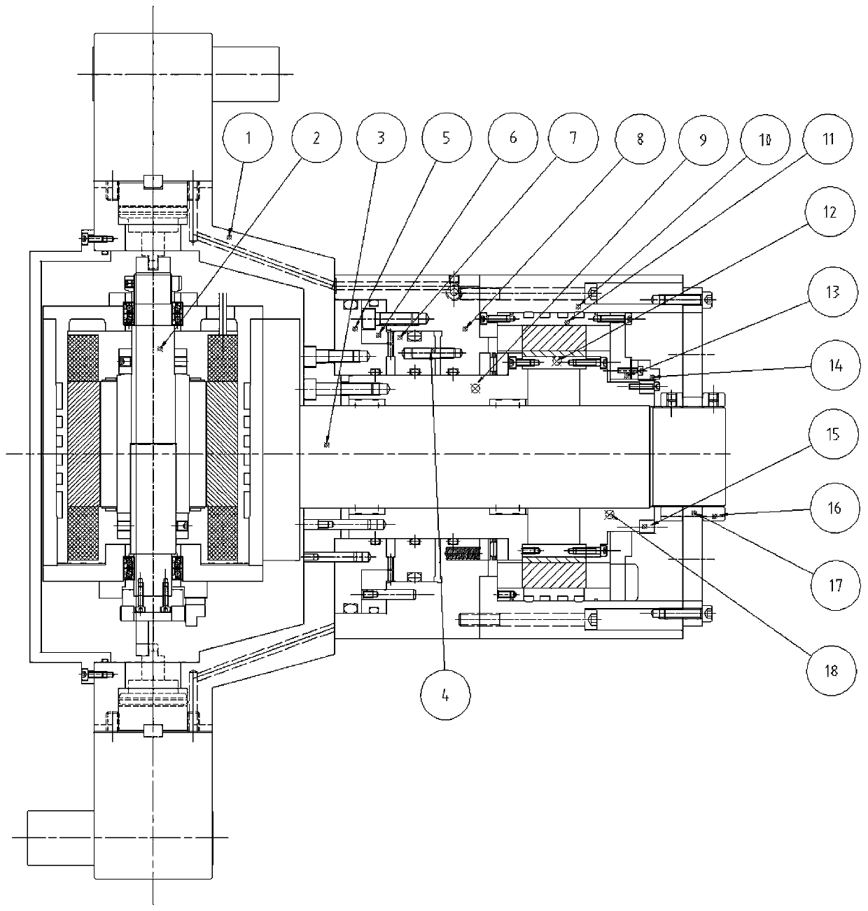 Powered turret for directly driving cutter head through torque motor