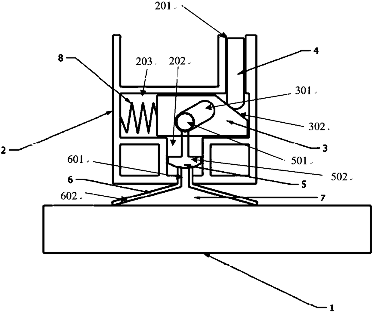 Openable and closable chuck structure