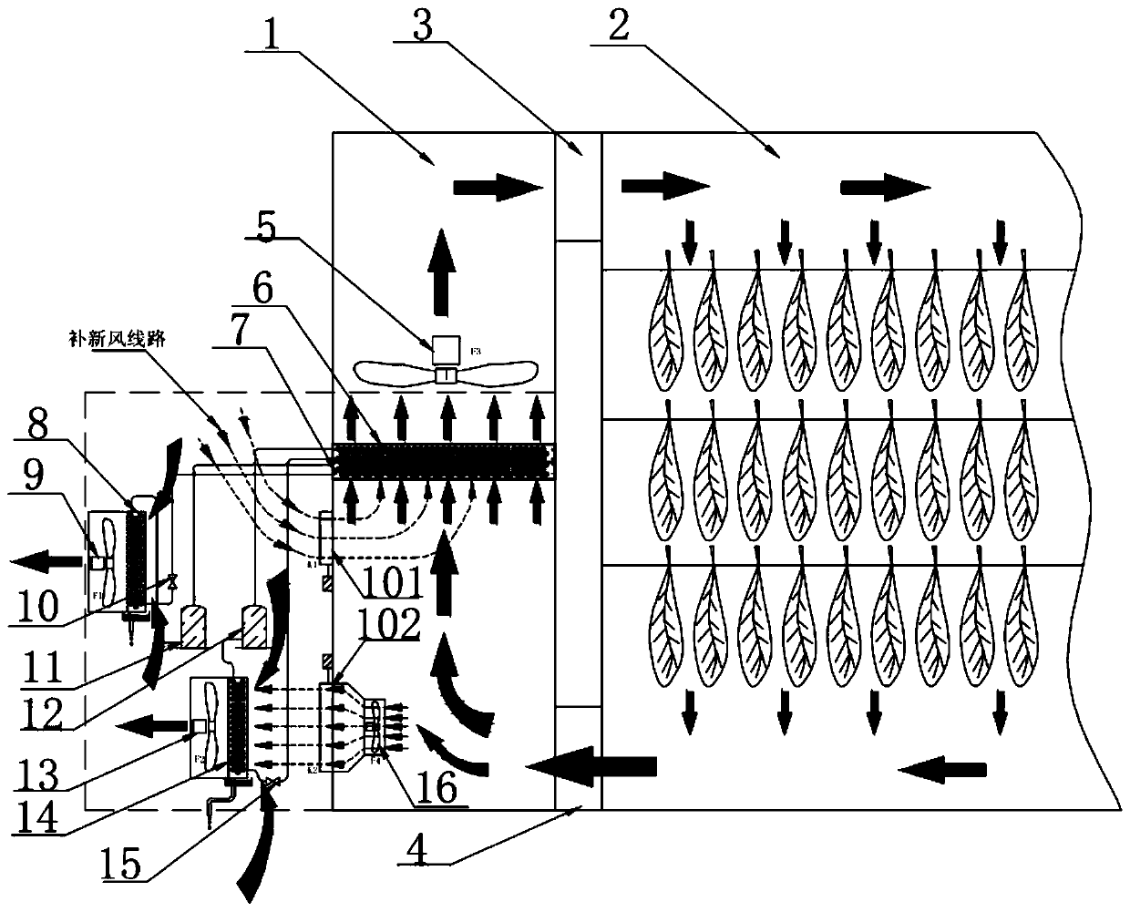 Outward discharging wet type two-effect drying heat pump unit