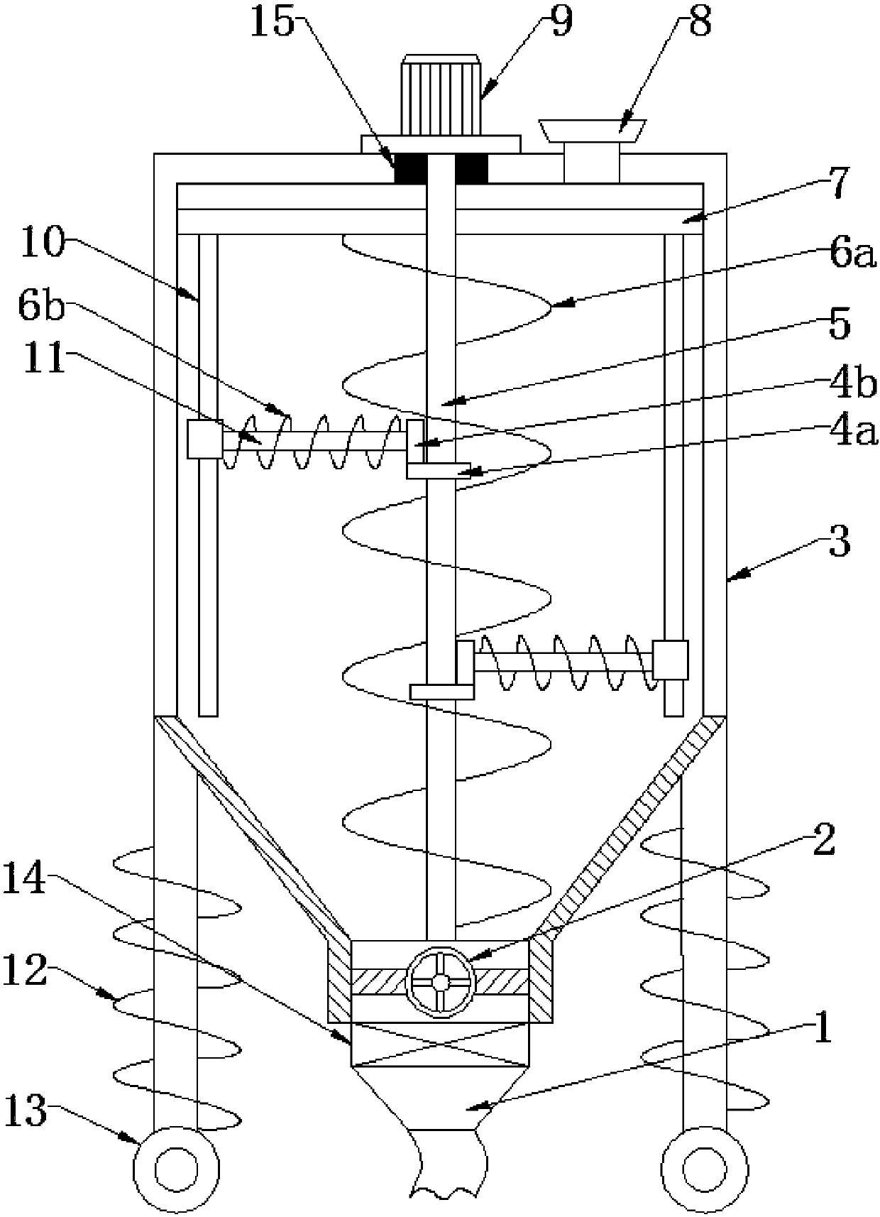 Efficient feed stirring device