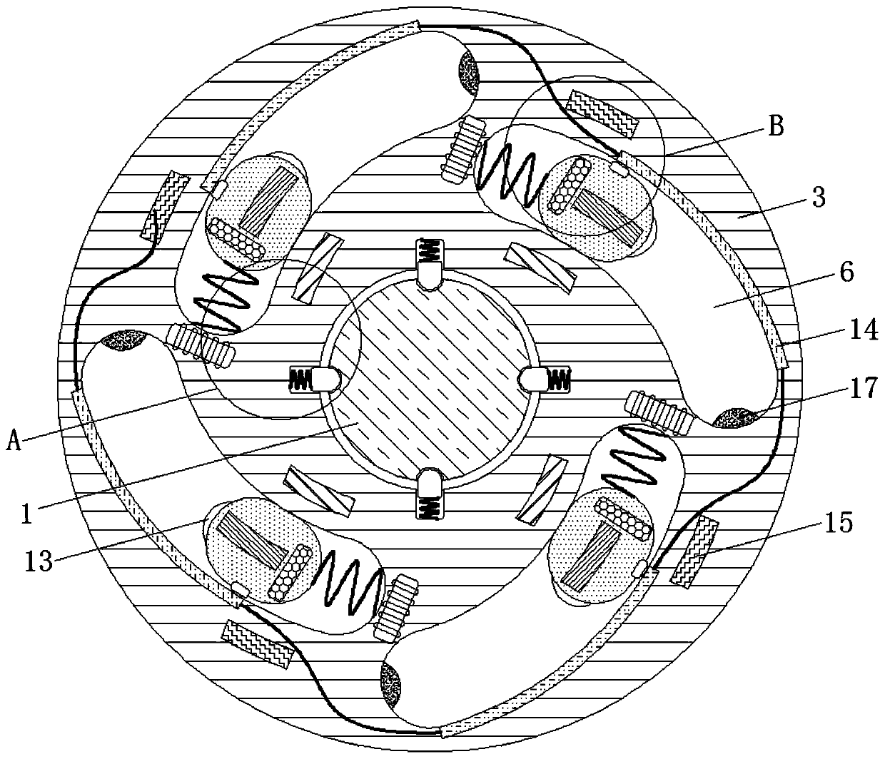 External variable-resistance anti-stall furniture coating stirring auxiliary device