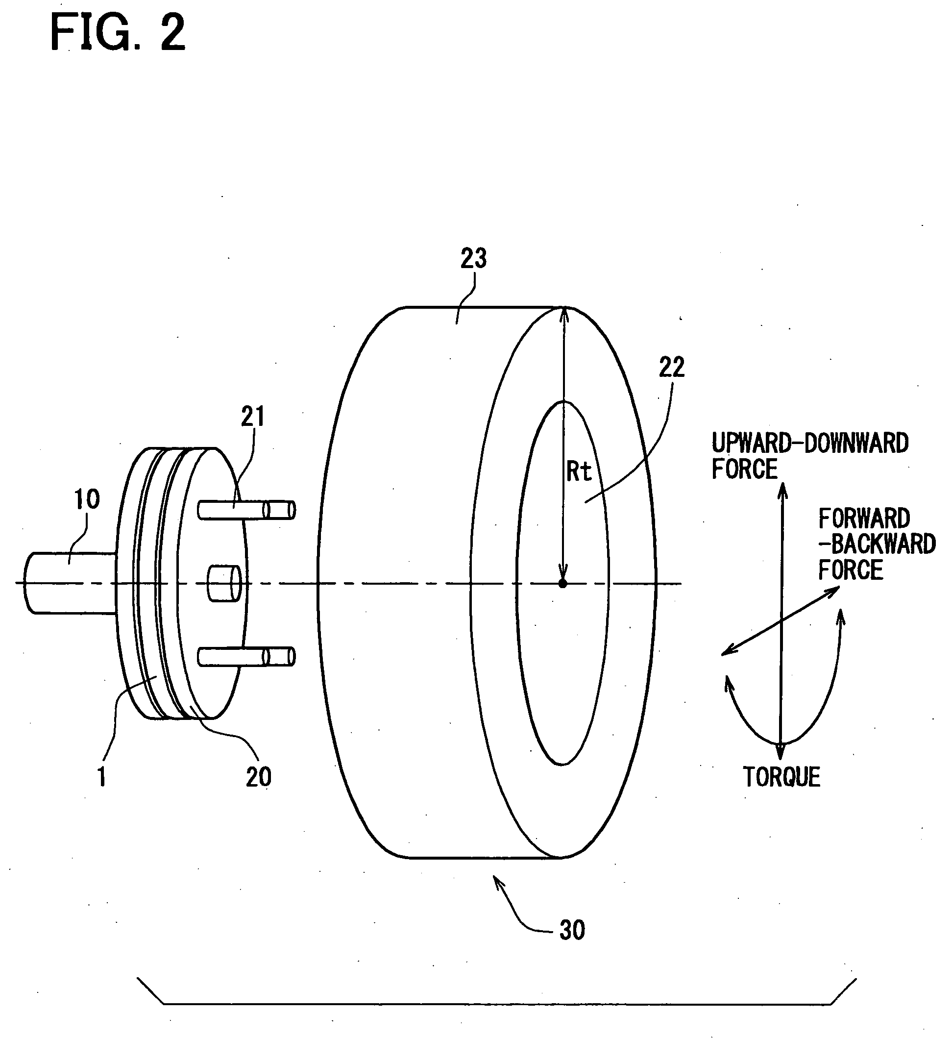 Device and method for detecting force acting on tire