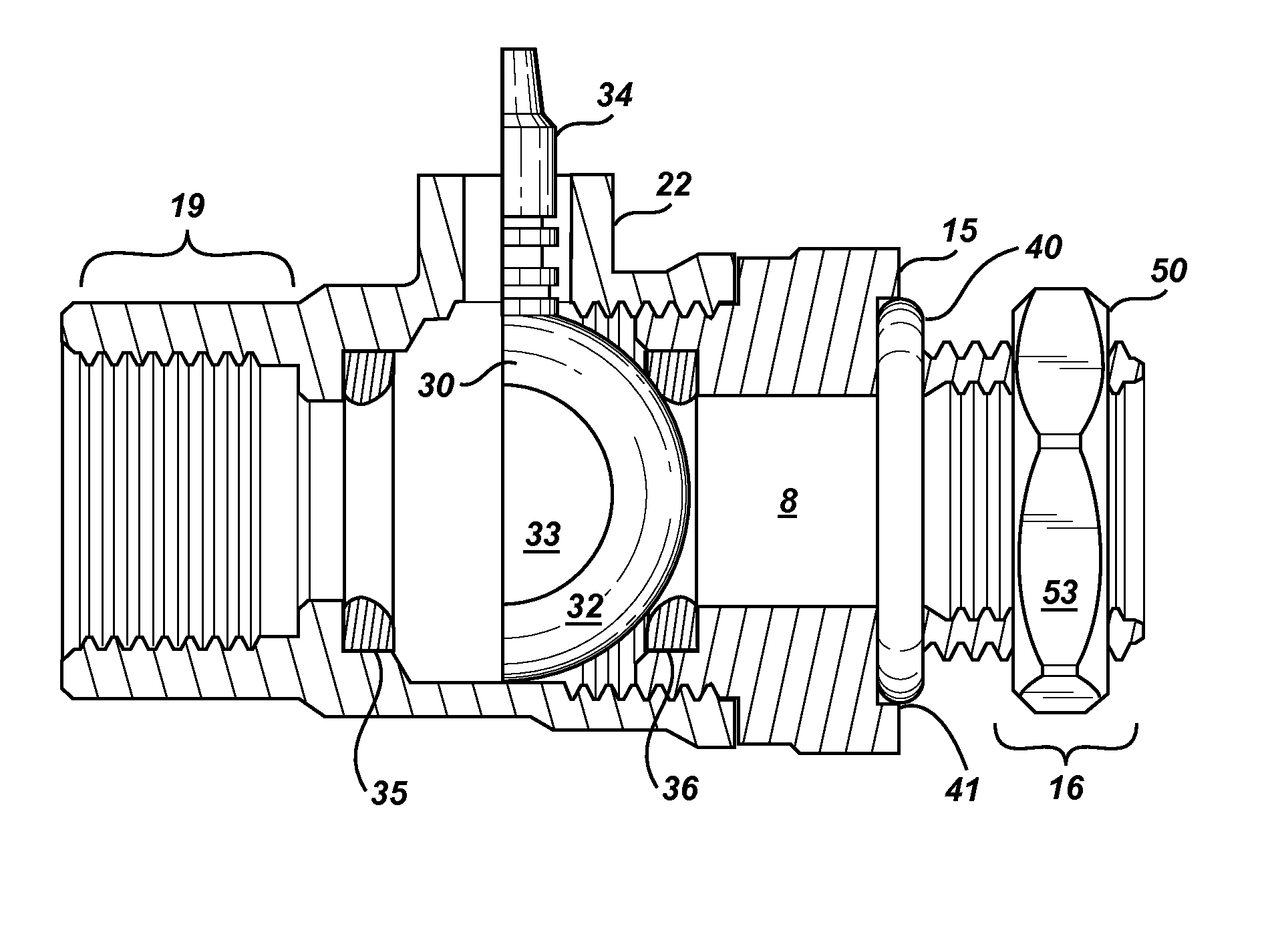 Kettle valve assembly with retained O ring