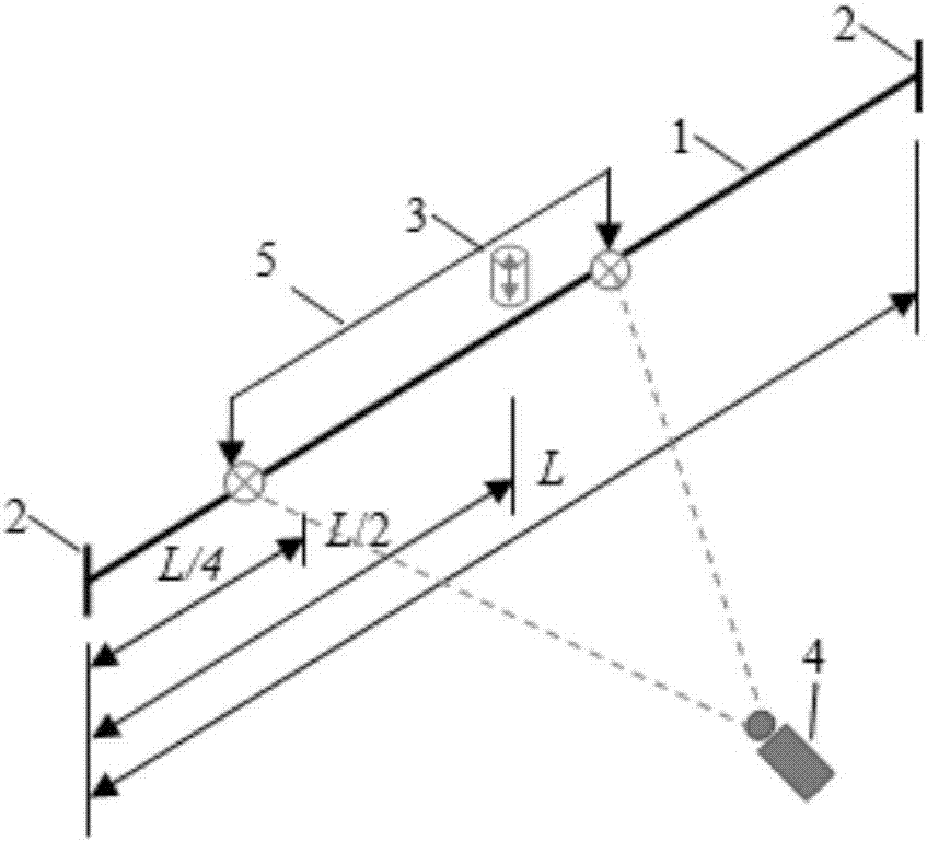 Vibration method stay cable force measuring method by employing sinusoidal vibration exciter and video instrument with introduction of vibration displacement