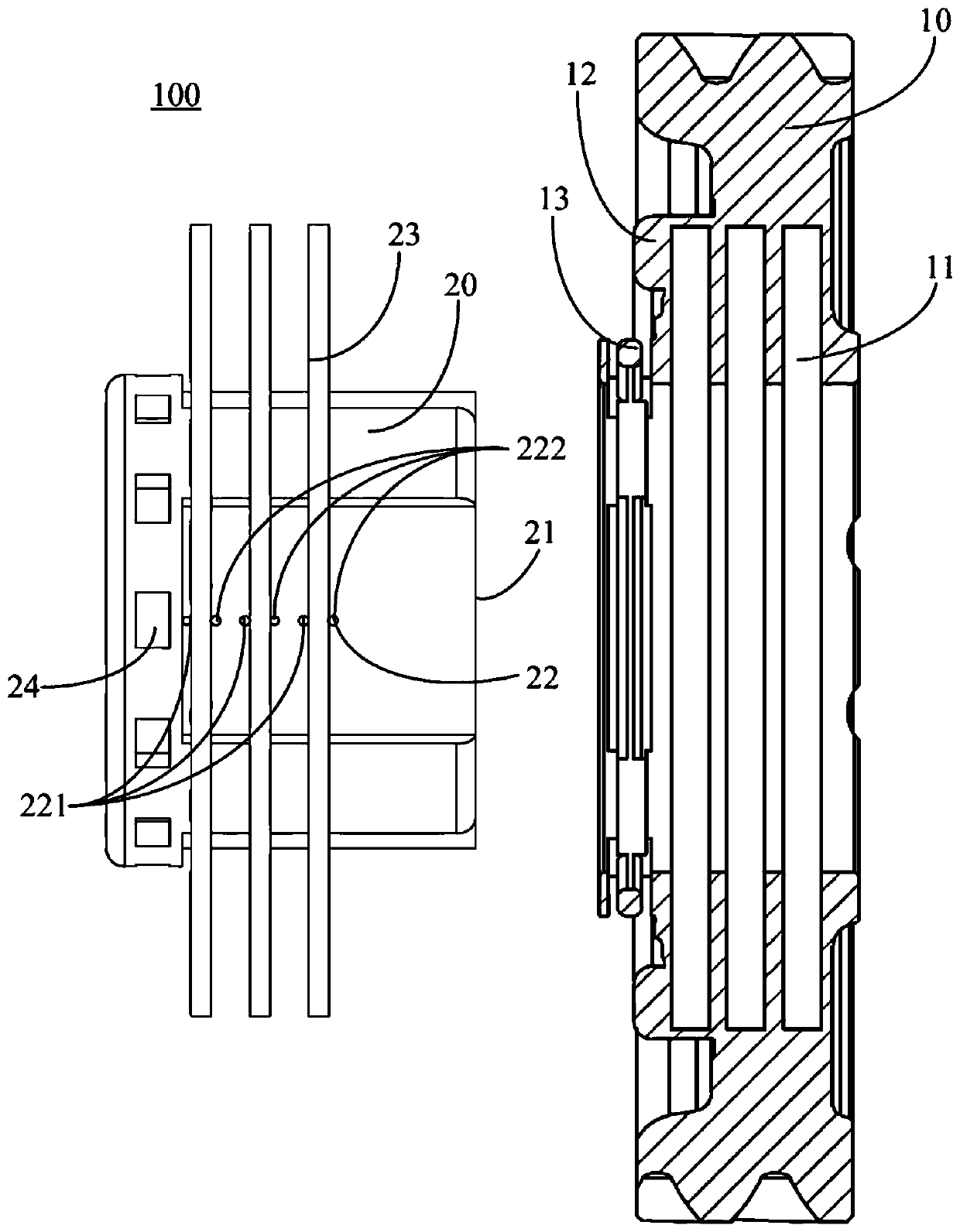 Synchronizing device, synchronizing device speed regulating system and vehicle