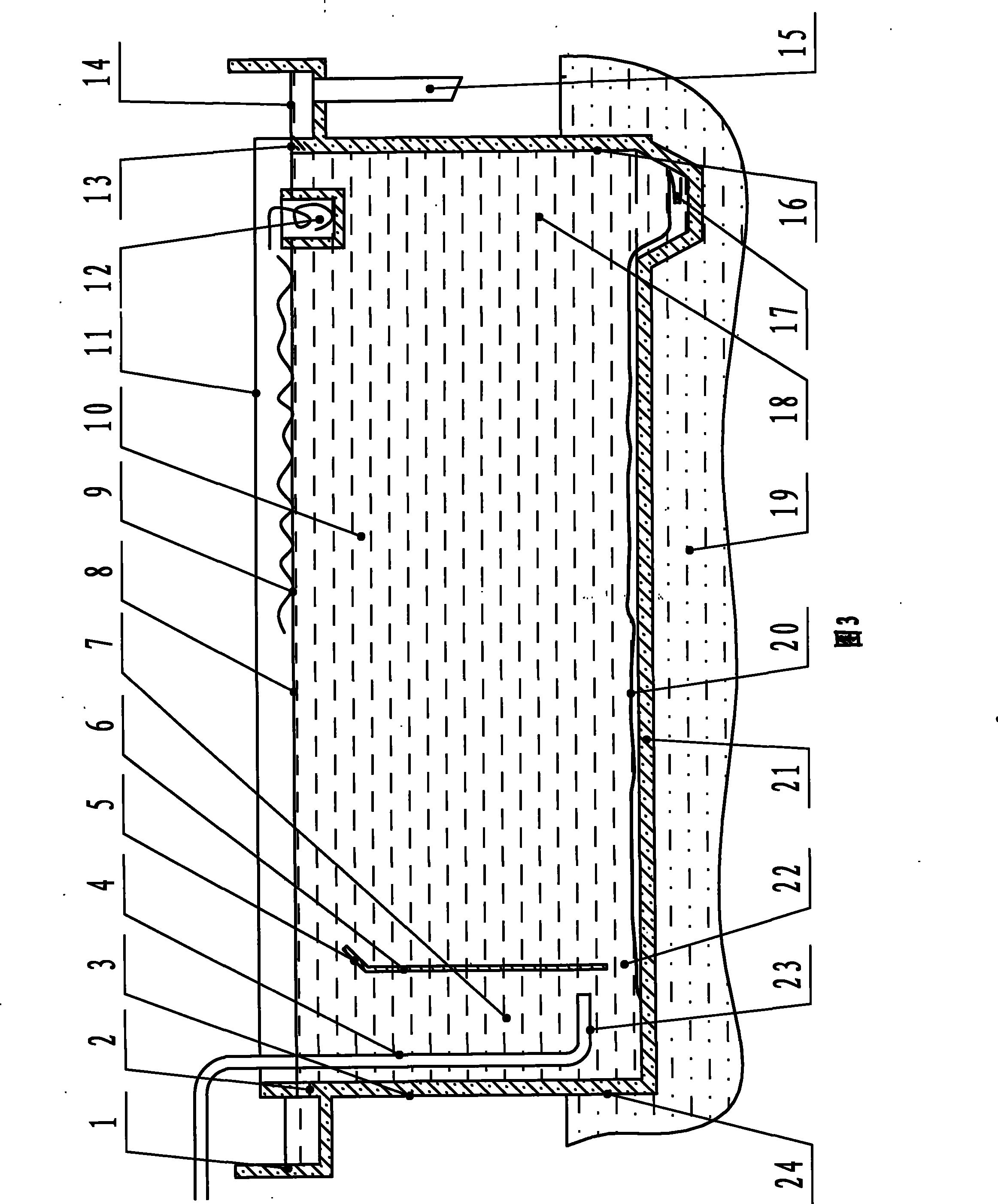 Air-float pool for treating wastewater from melting