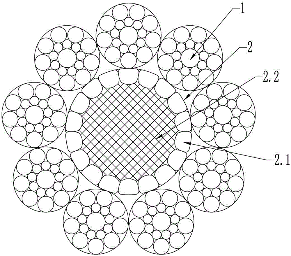 Compound core steel wire rope for high-speed elevator and production method thereof