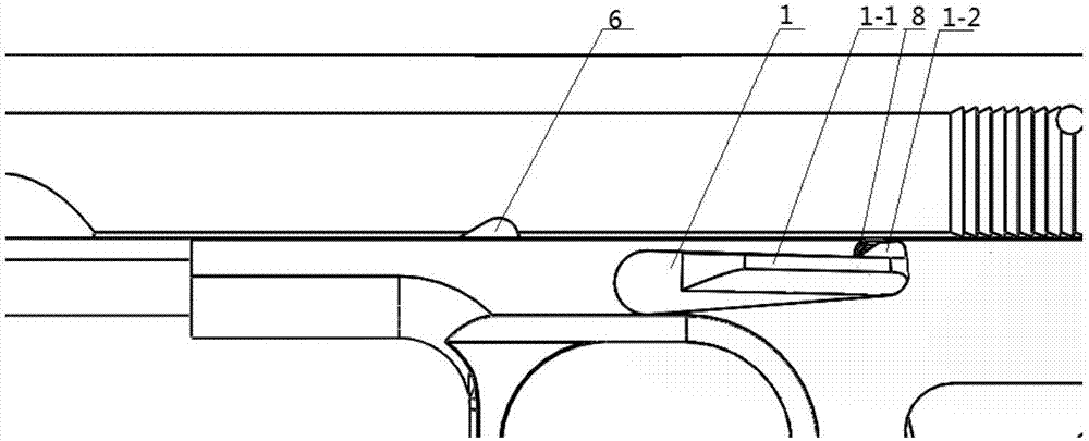 Slide stop mechanism released through cartridge clip