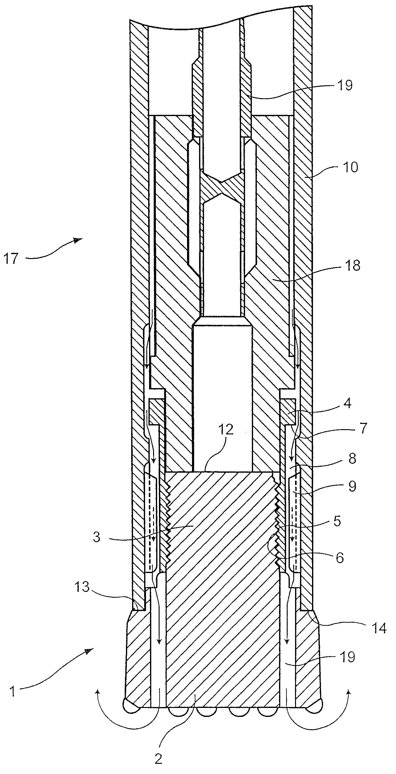 Percussive drill bit provided with an improved chuck assembly