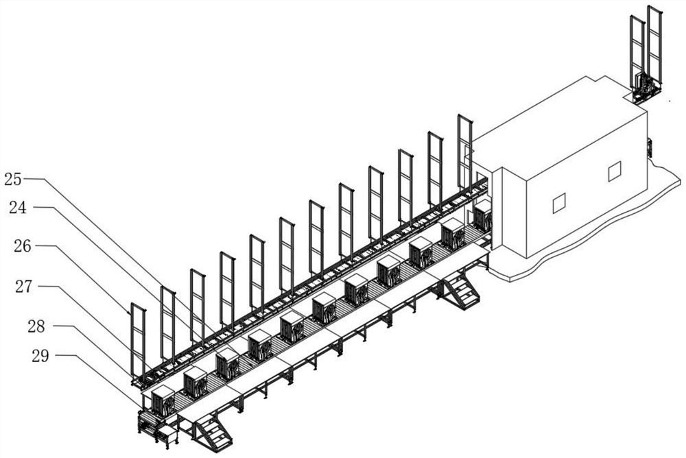 A production line for drum washing machines