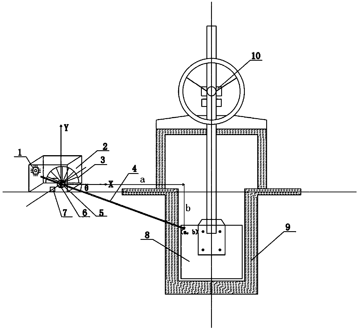 Baffle lifting height monitoring device and method based on image processing