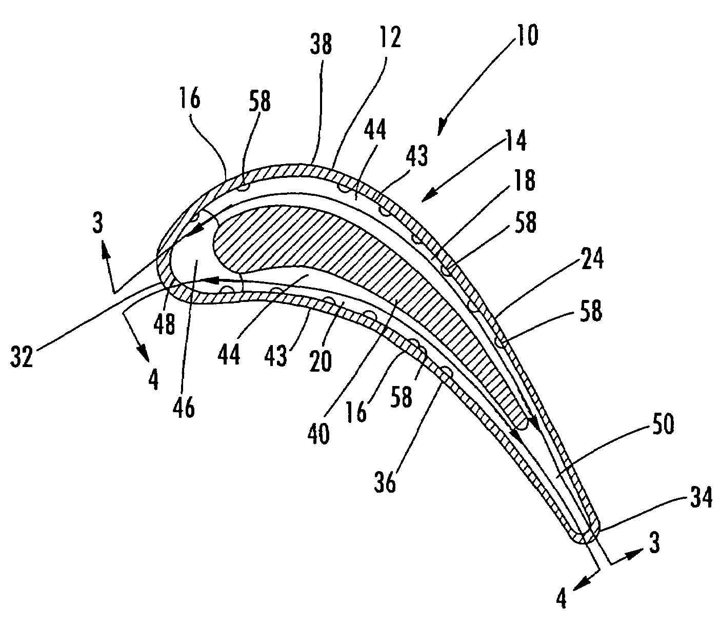 Turbine airfoil cooling system with axial flowing serpentine cooling chambers