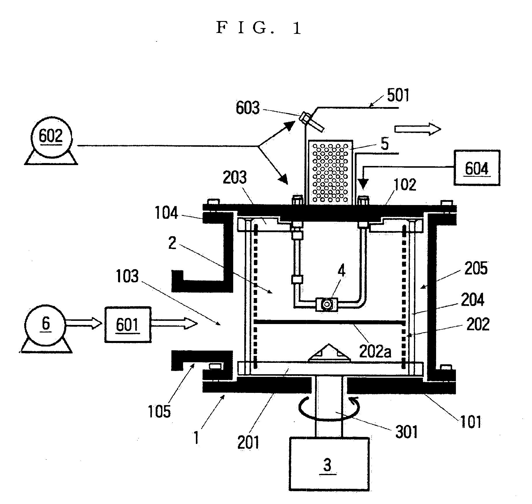 Device for treating powder particles by rotary flow