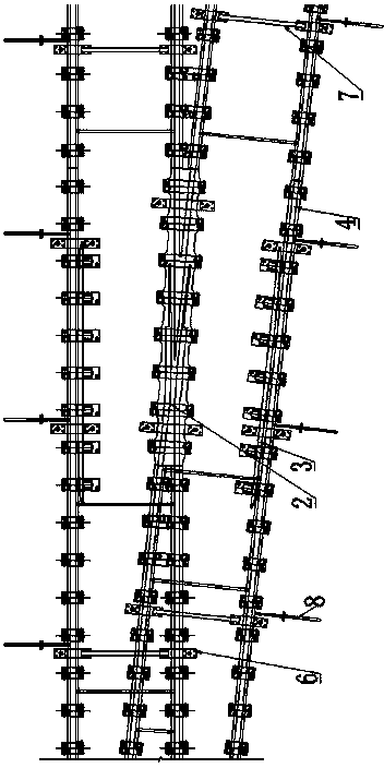 Monolithic rail bed and turnout lifting support arrangement structure of subway short sleeper