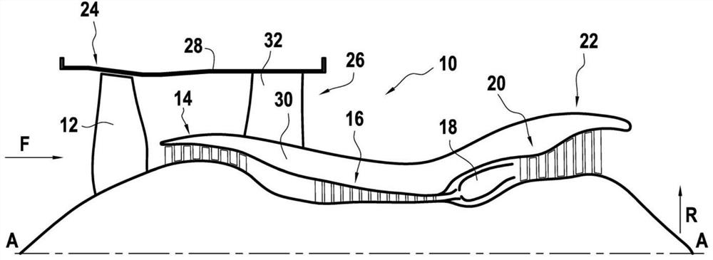 Rotor disc with axial retention of the blades, assembly of a disc and a ring, and turbomachine