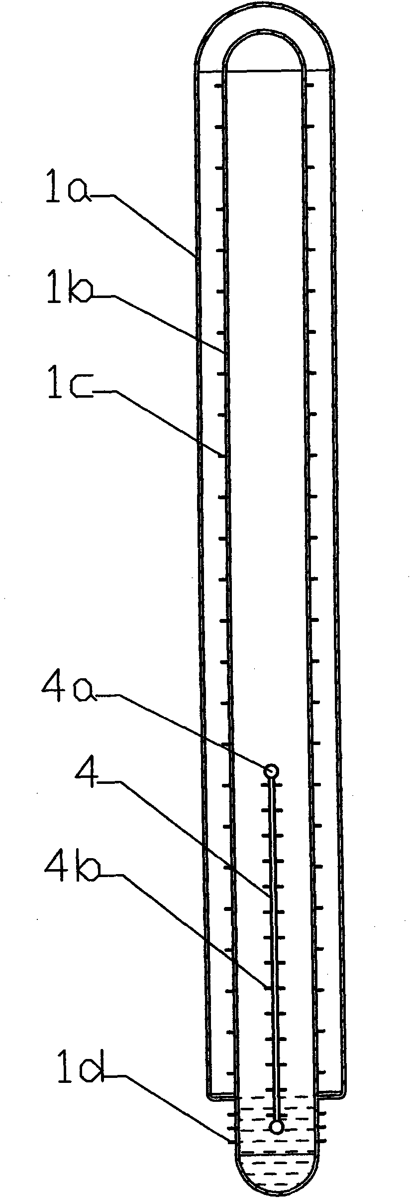 Solar water heater with solar thermal collector pipes mounted above hot water storage tank