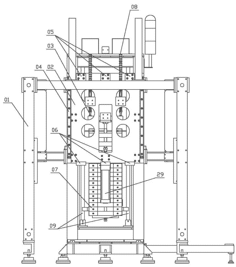 Caterpillar track four-axis automatic screwing machine