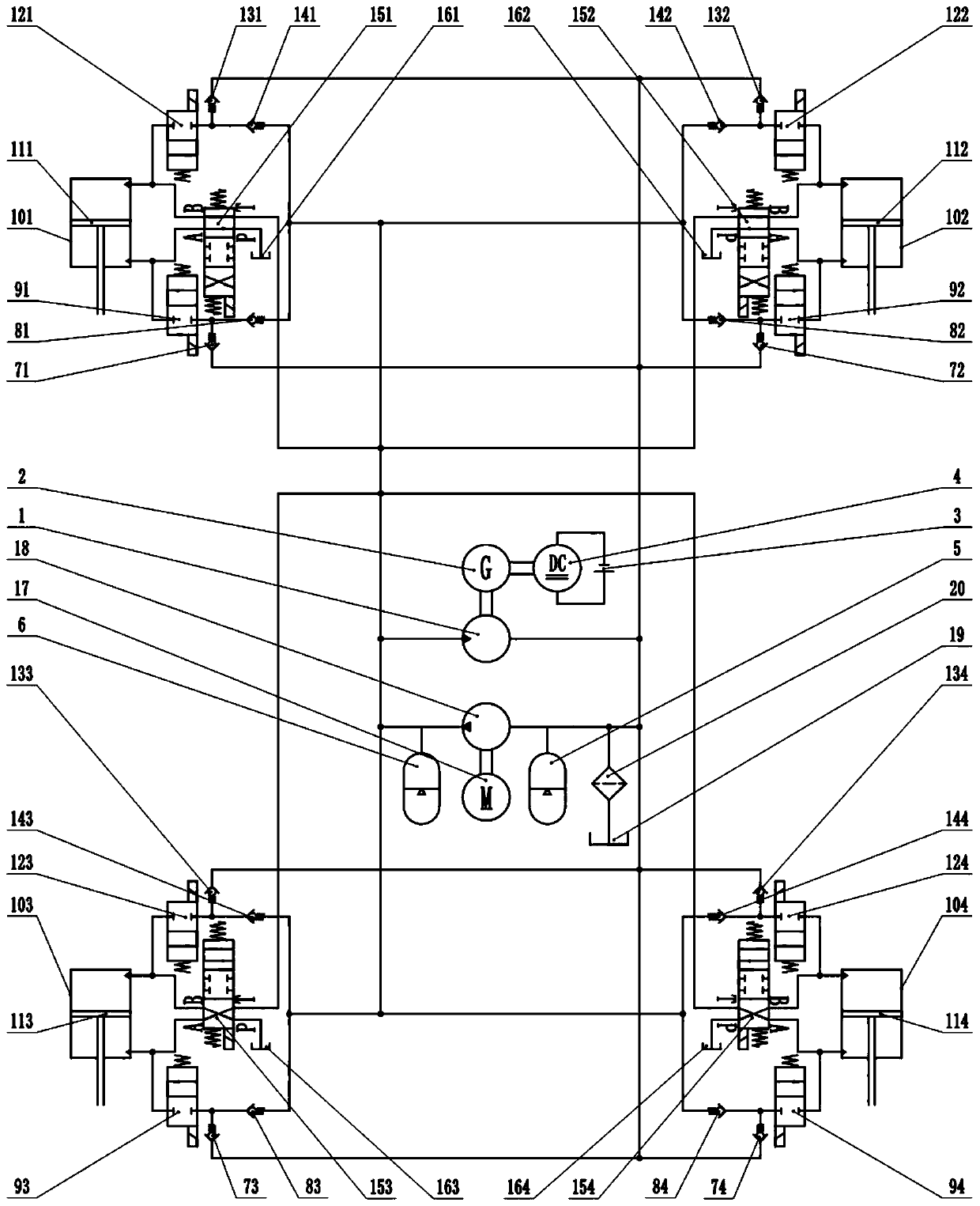 Hydraulic semi-active suspension for special vehicle and control method thereof