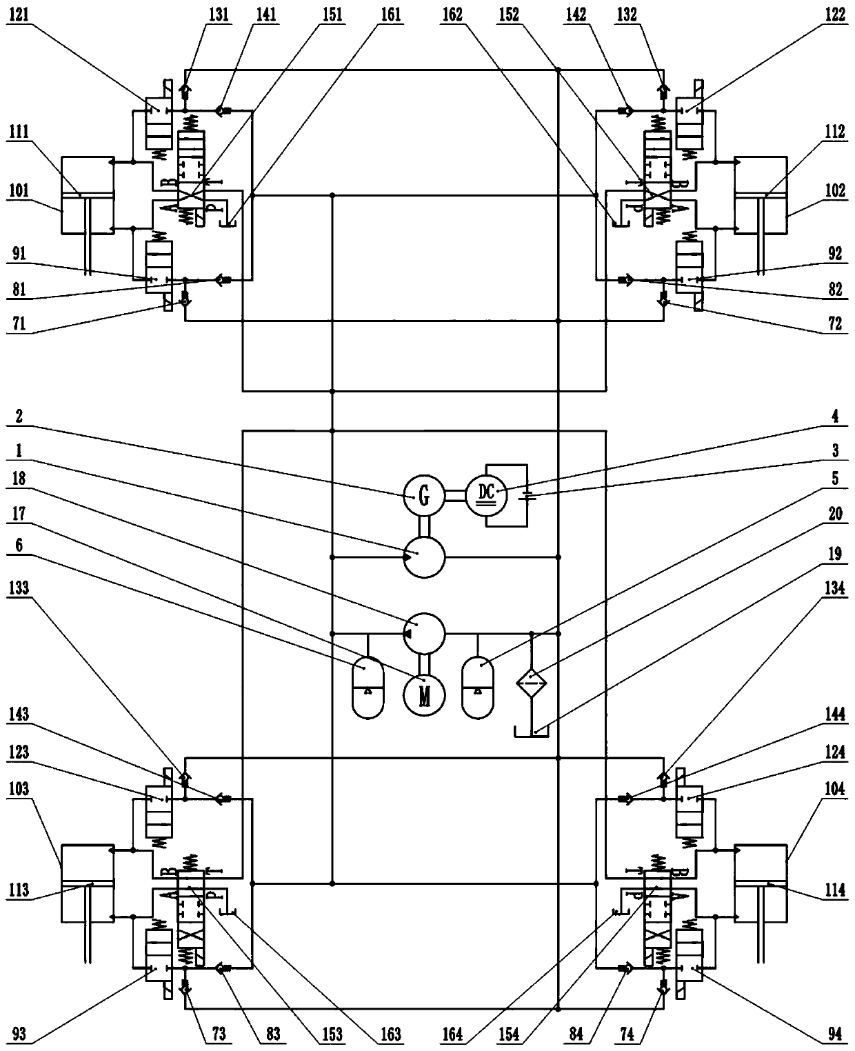 Hydraulic semi-active suspension for special vehicle and control method thereof