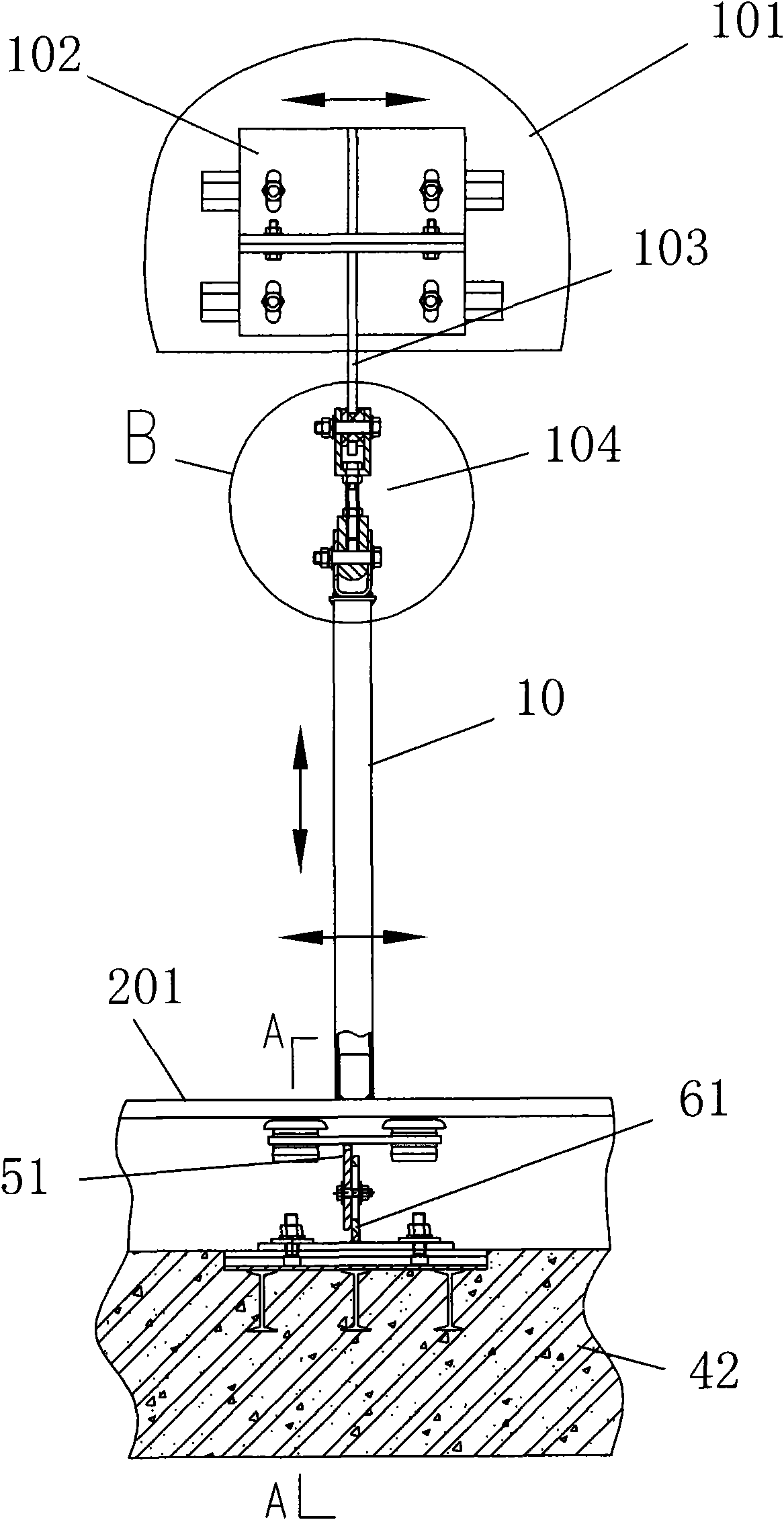 Insulating structure of subway shielding door system and civil engineering structure