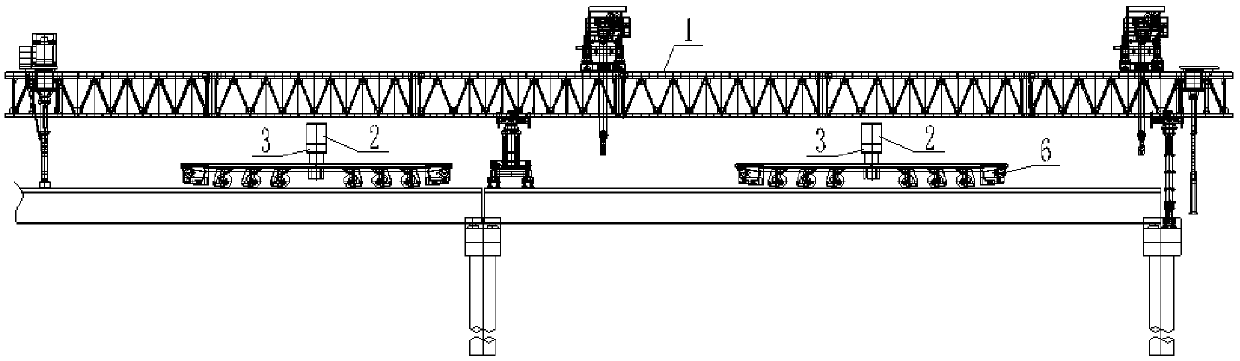 Rapid transfer method and equipment of super-large bridge girder erection machine for assembled steel-concrete composite bridge