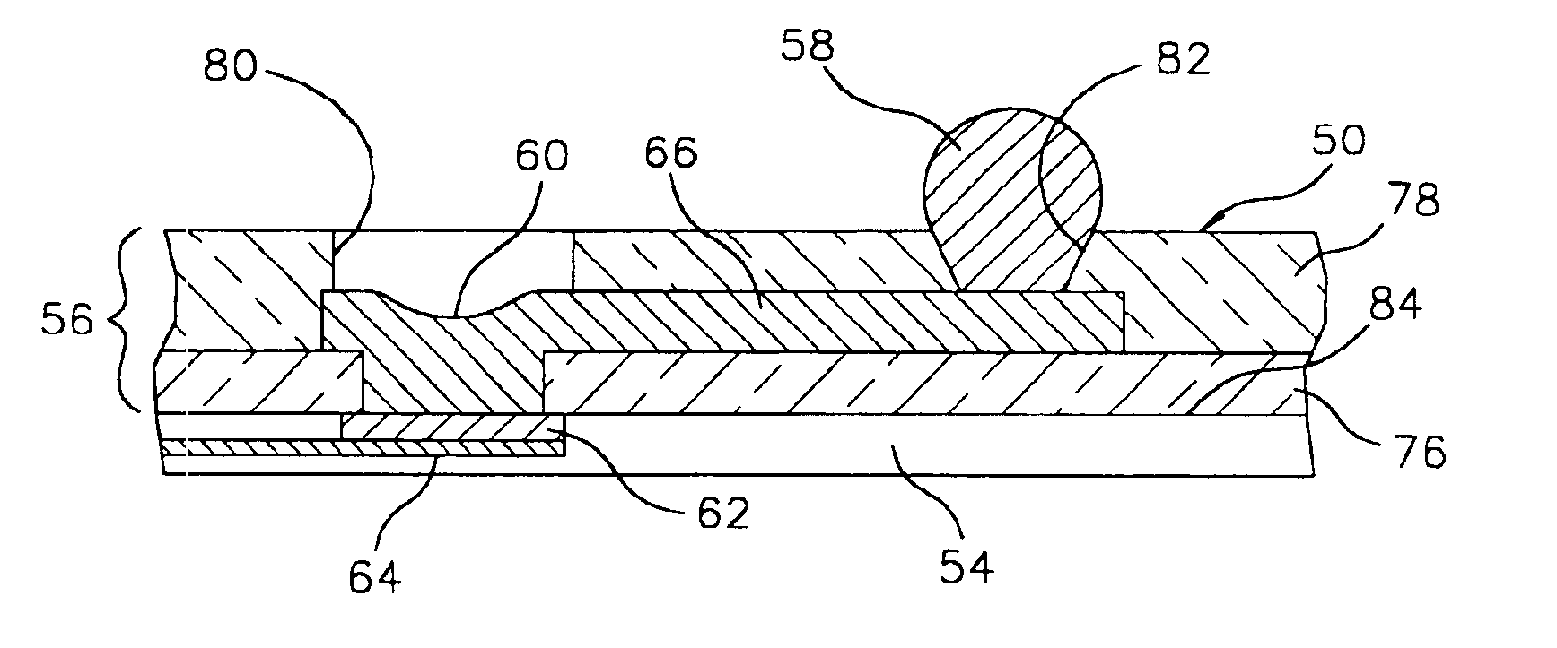 Semiconductor component with redistribution circuit having conductors and test contacts