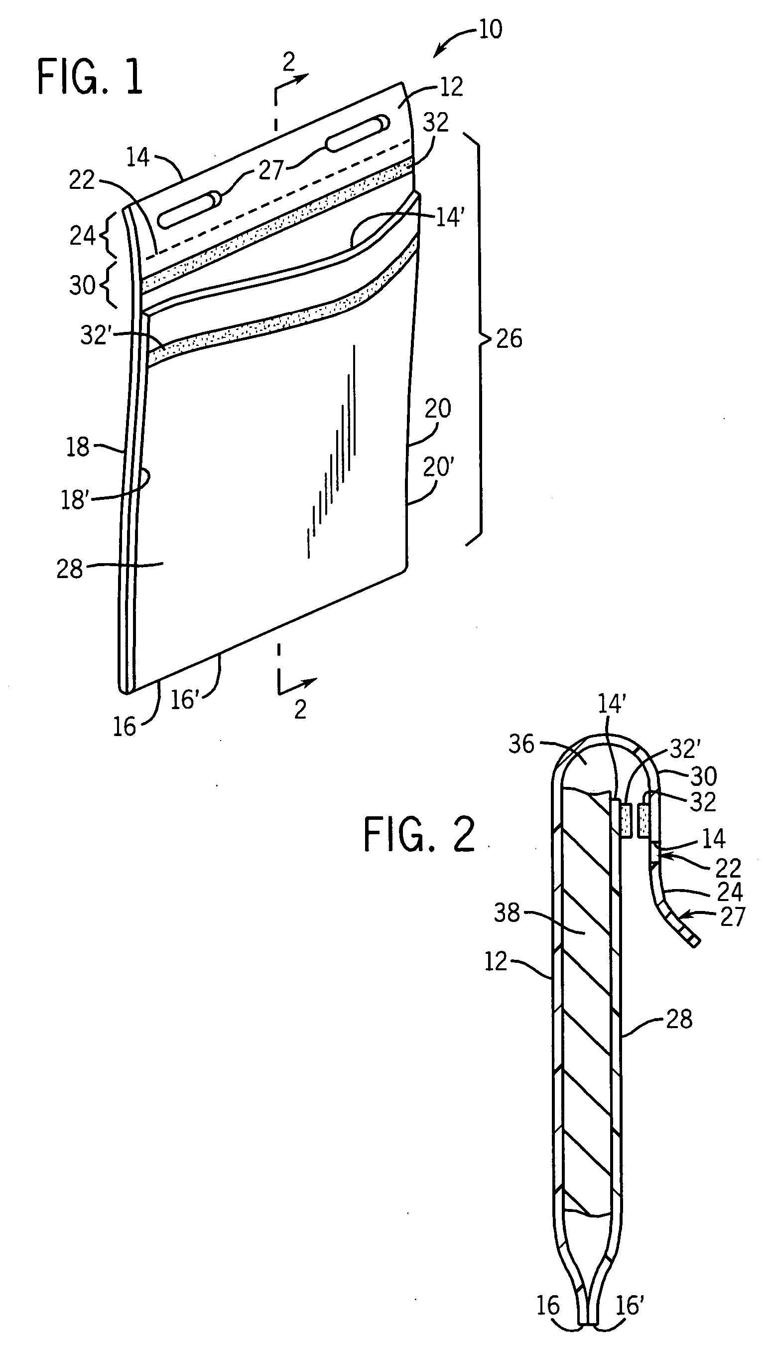 Deli bag with adhesive strip