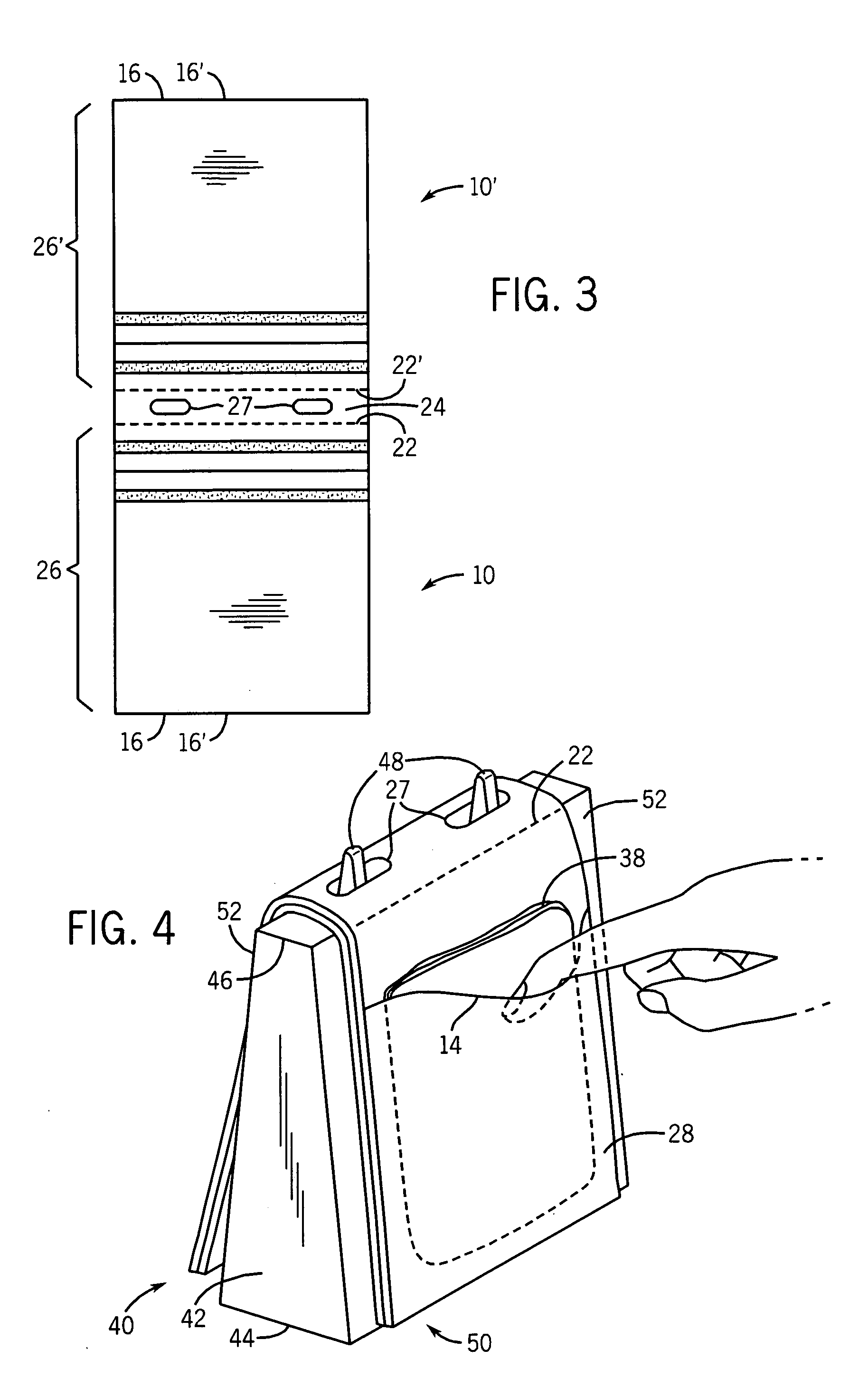 Deli bag with adhesive strip