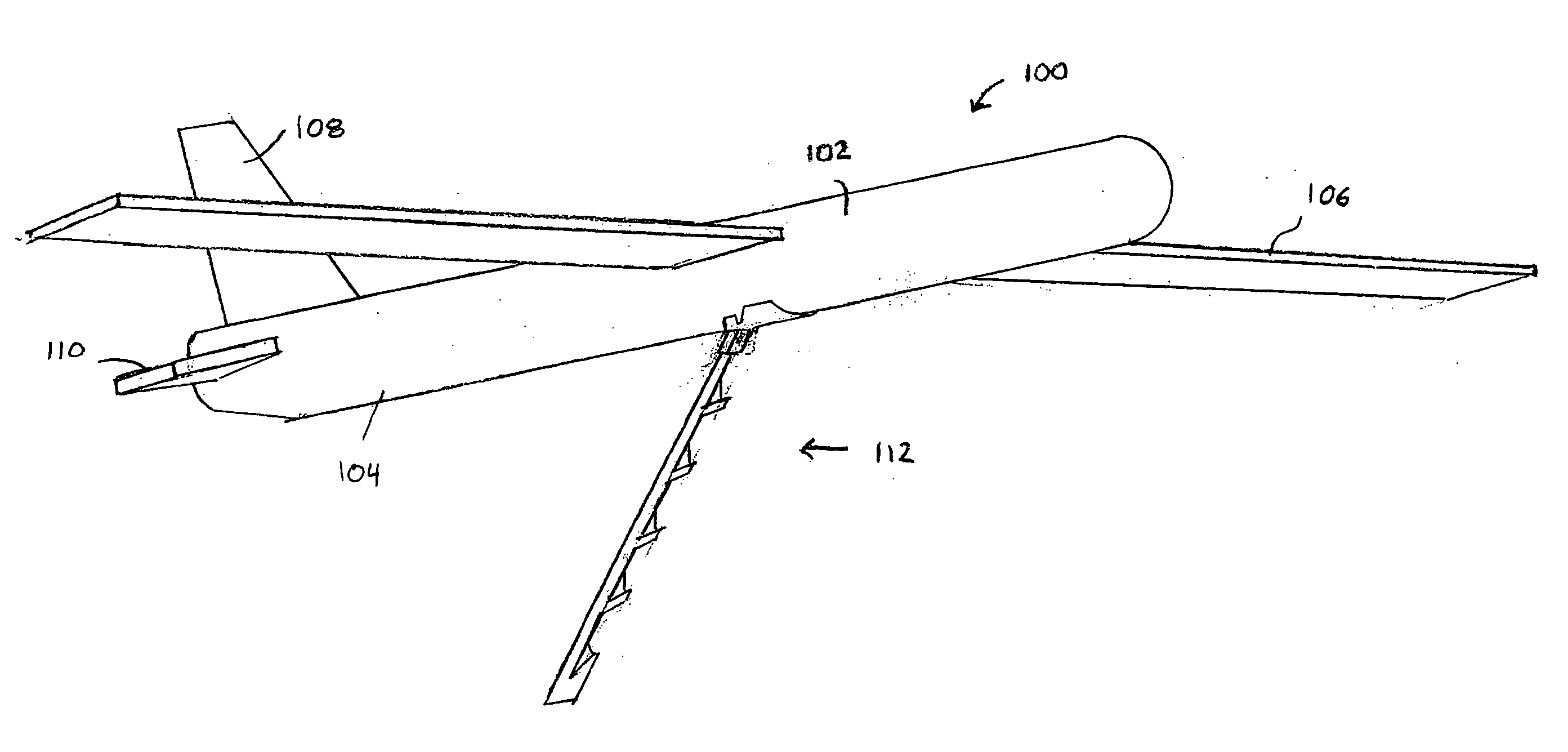 UAV arresting hook for use with UAV recovery system