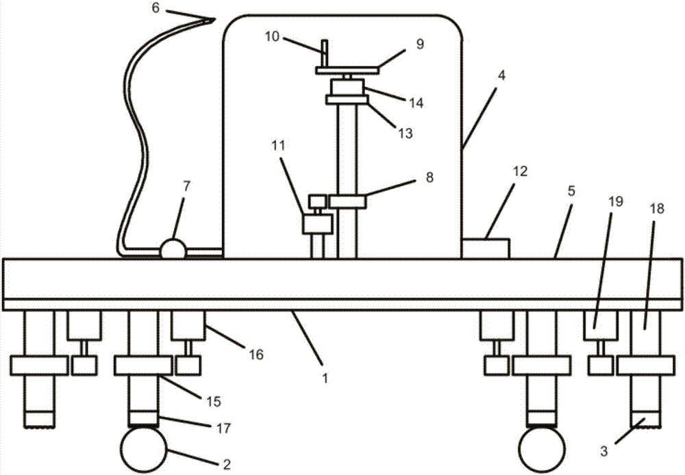 Movable water spraying device for landscape engineering