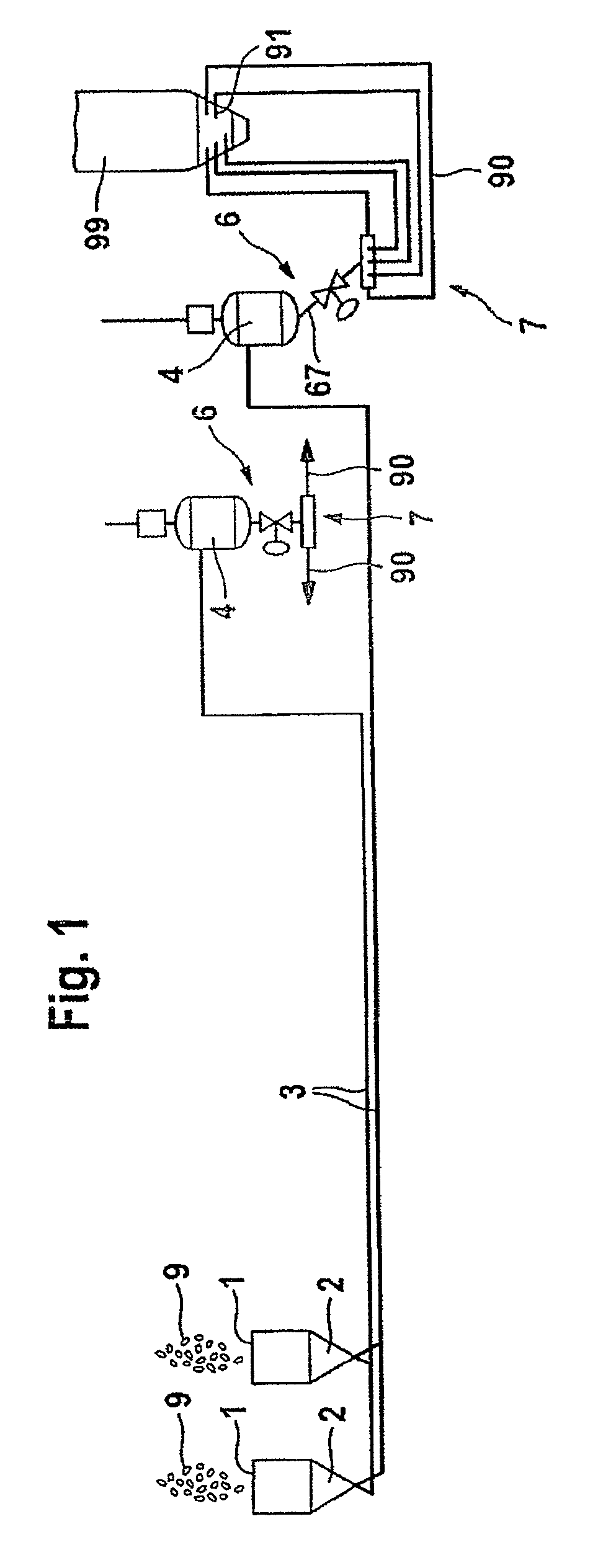 Solids distributor for injection plants, blast furnaces and the like