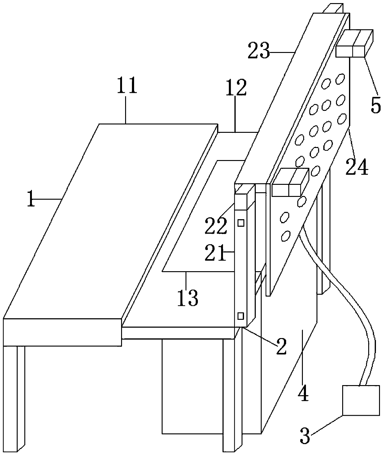 A placement table for a quilt machine workshop