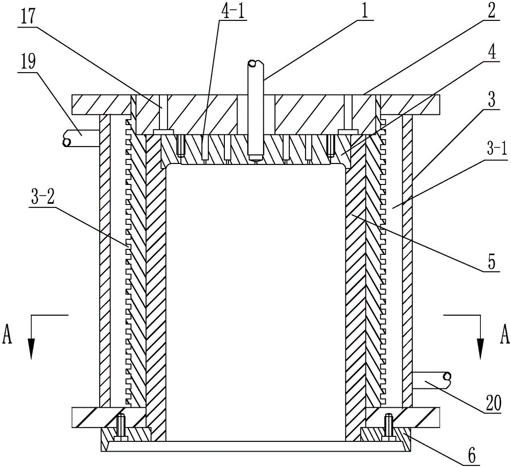 Straight tube pulp molding packaging setting device