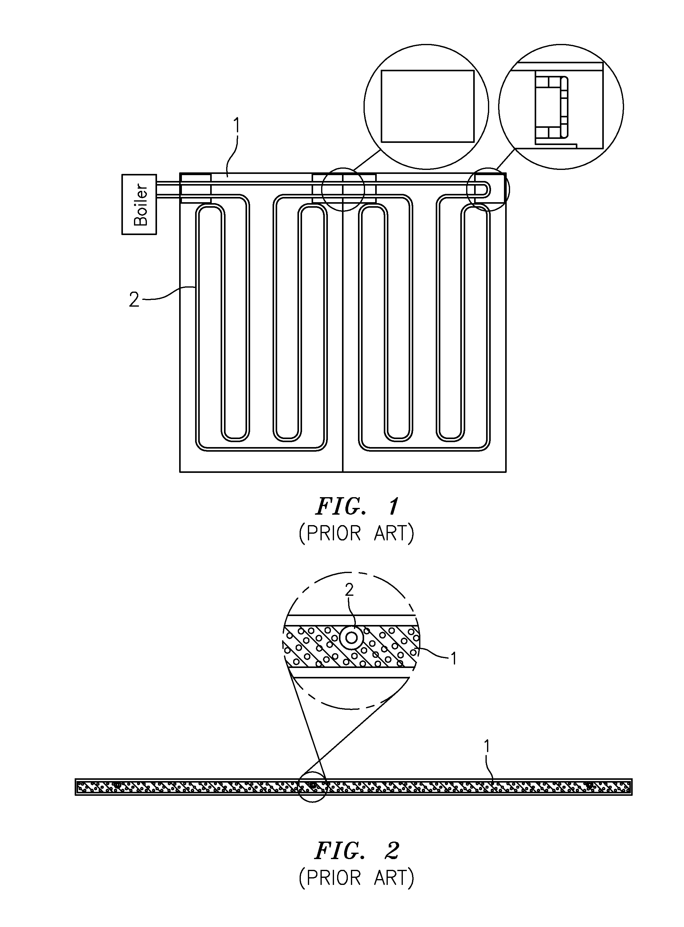 Prefabricated heat-insulation panel with two hot water flow paths