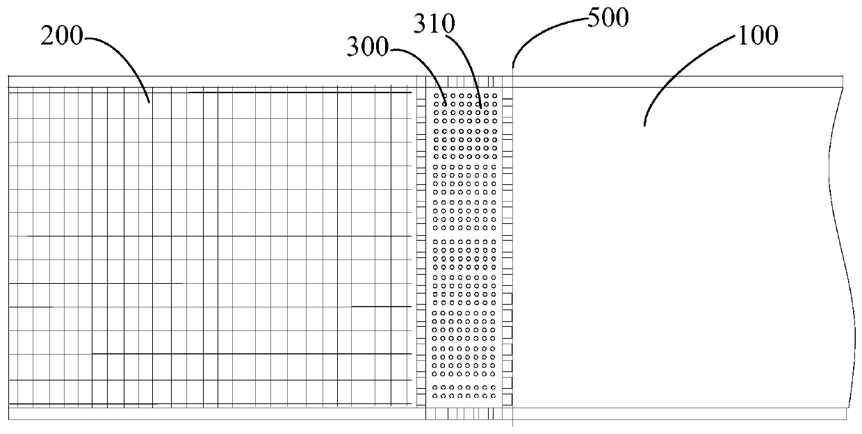 Long jump sand loosening device and long jump sand loosening system