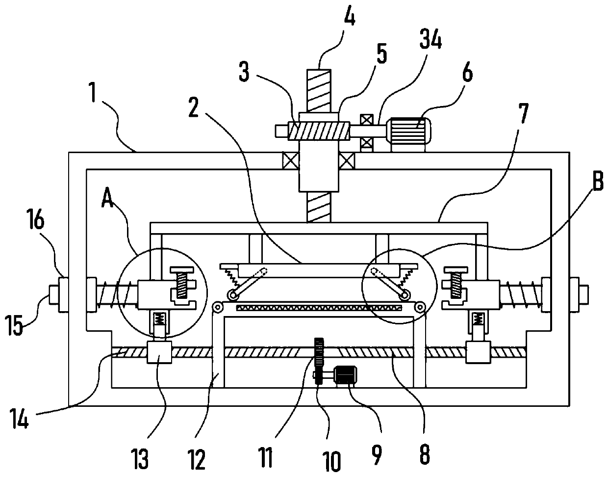 Leather stretching and leveling device for leather product production