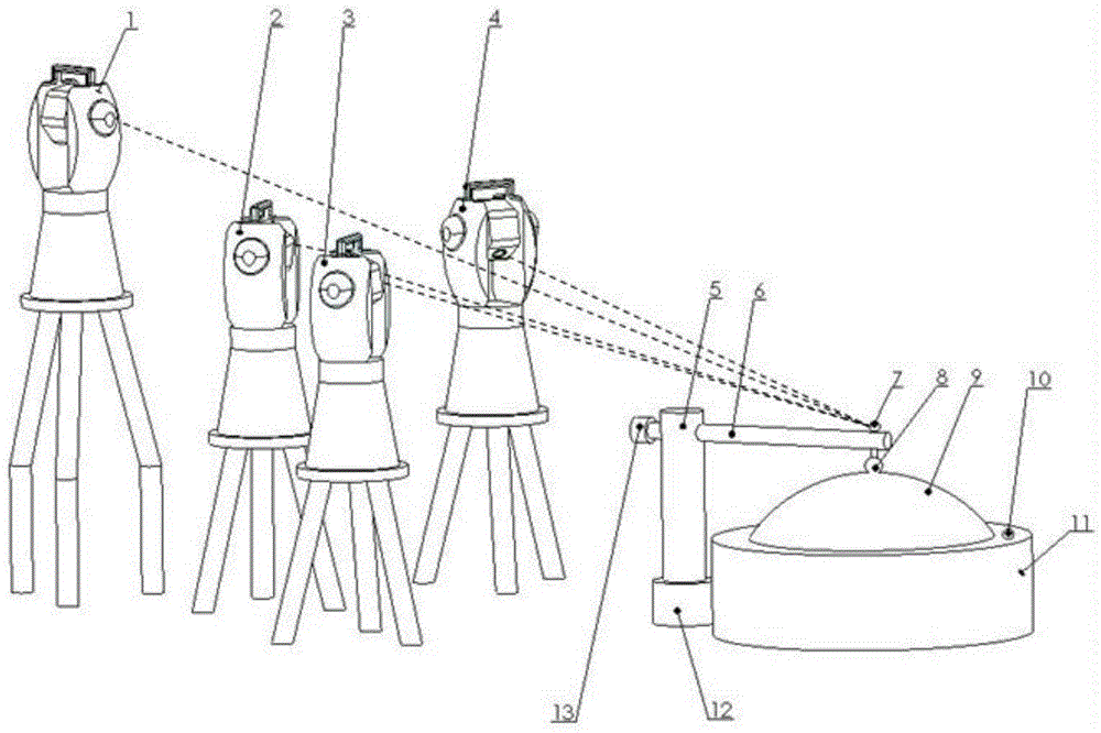 Rotation axis spatial state calibrating method for swinging arm-type contourgraph