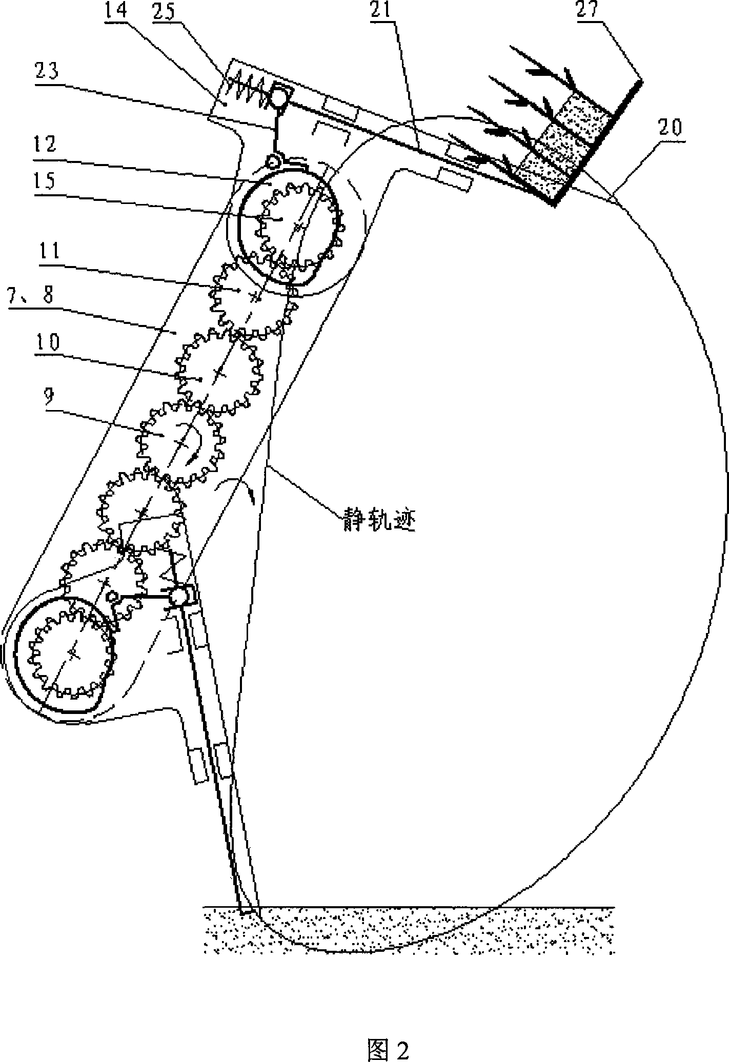 Difference elliptic gear transplanting mechanism and uses thereof