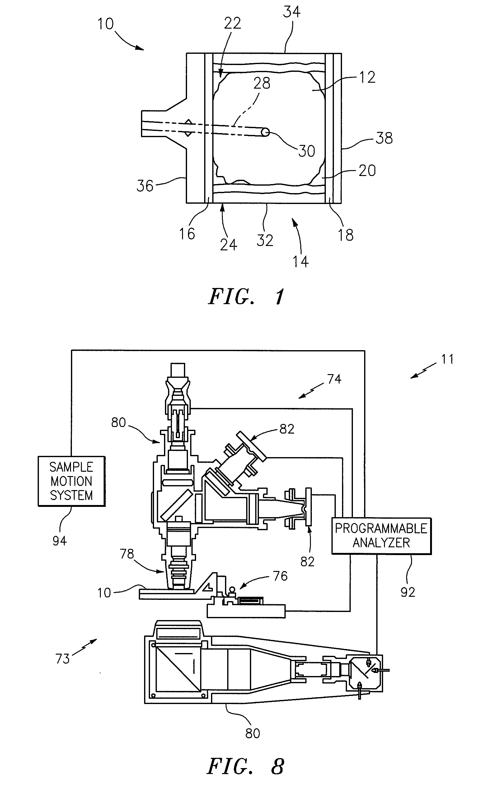 Biologic fluid analysis cartridge with deflecting top panel