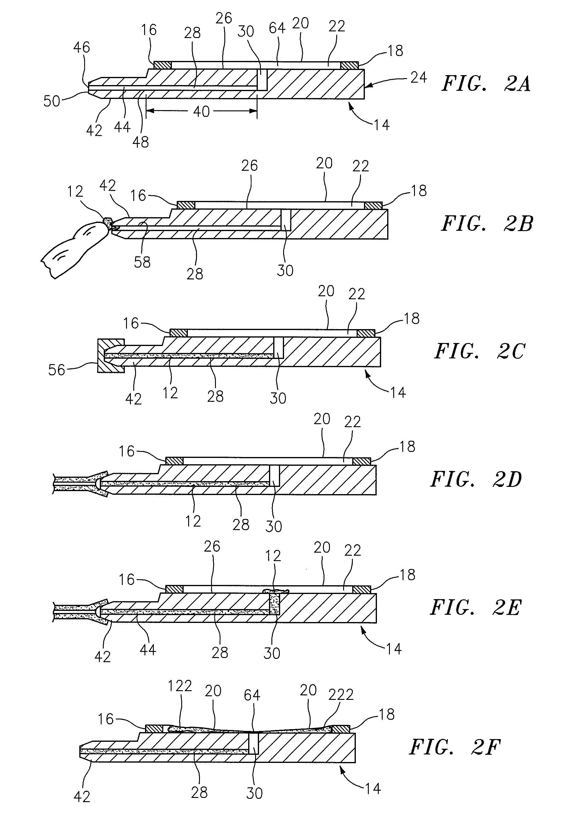 Biologic fluid analysis cartridge with deflecting top panel