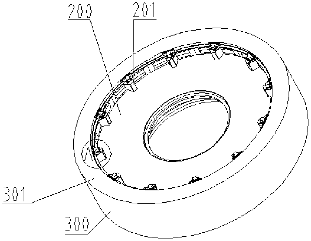 Device with stator and rotor and wind generating set