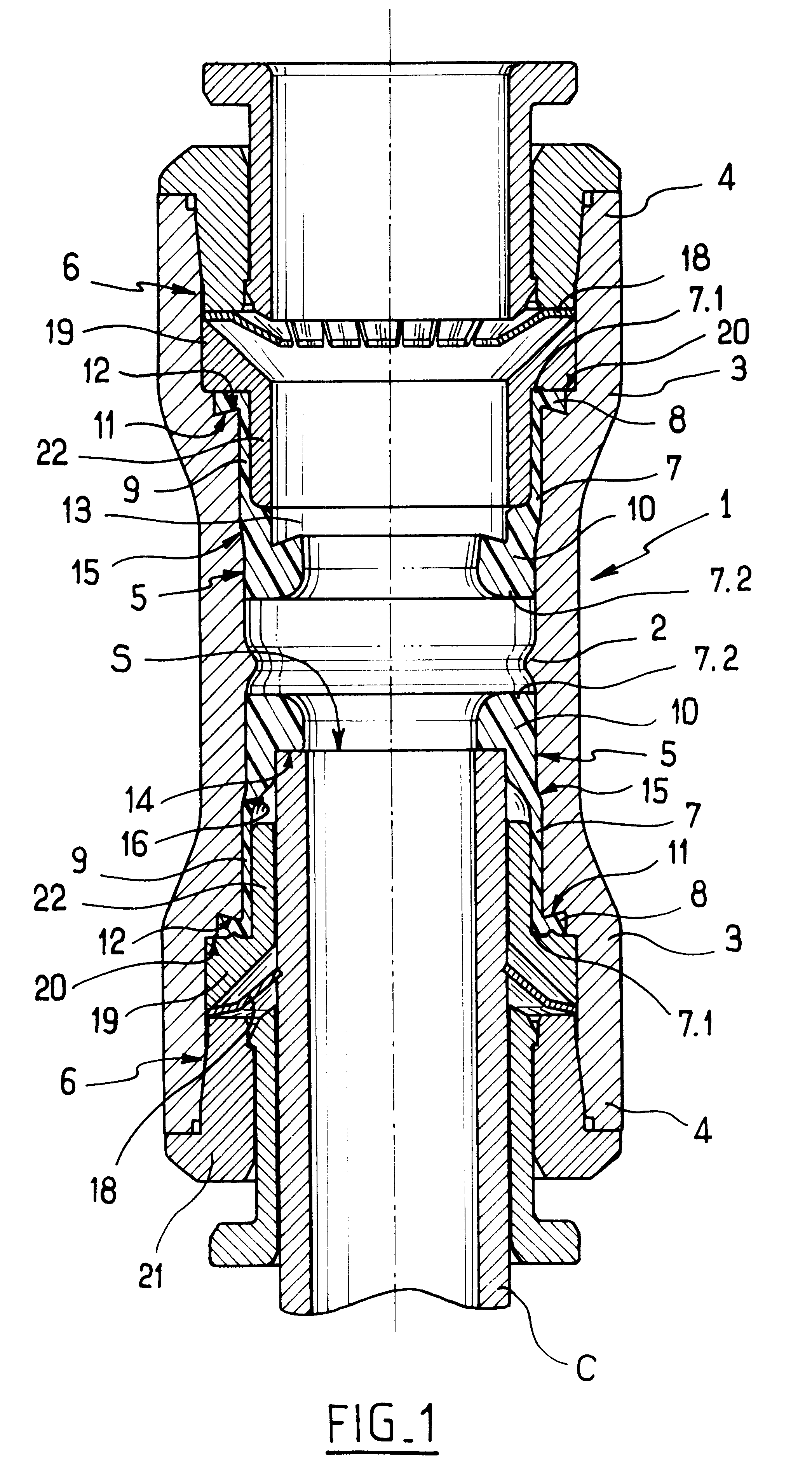 Device for connecting a pipe end to a member