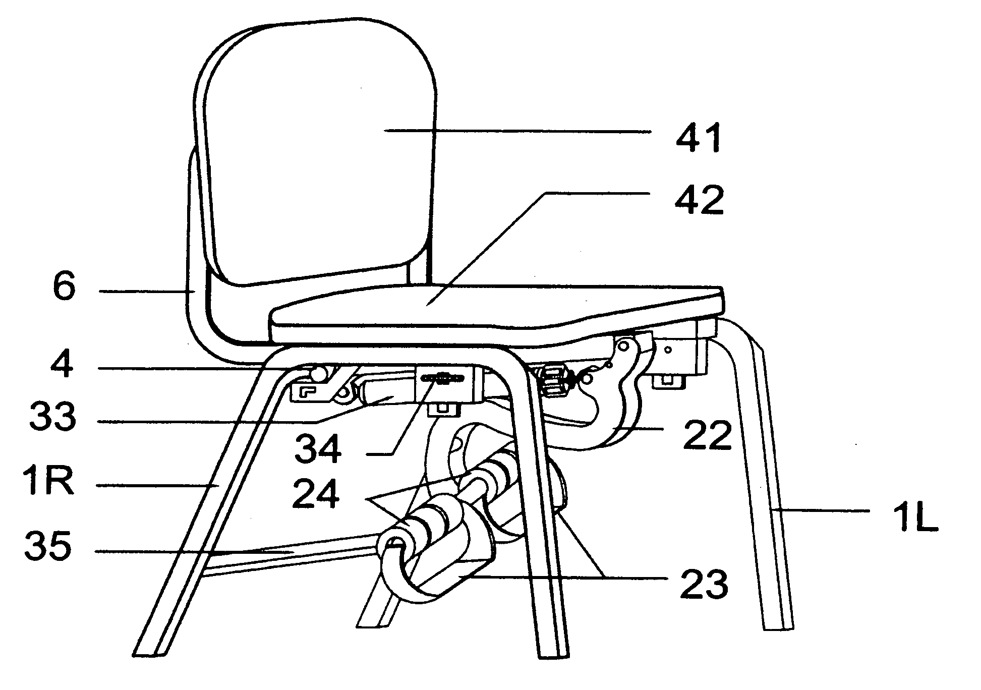 Combination chair and leg extension apparatus for obesity prophylaxis