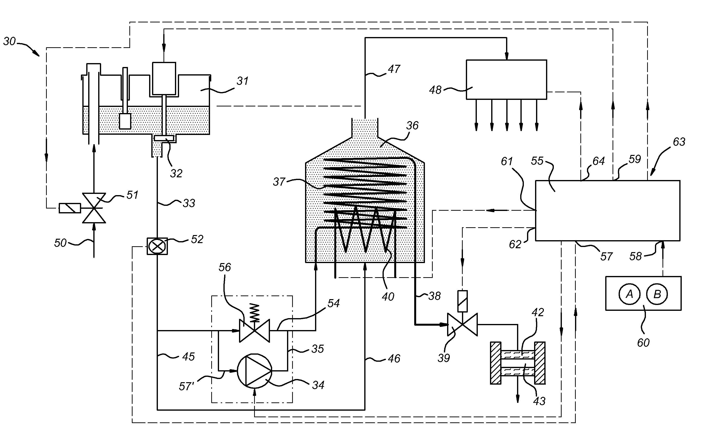 Device for preparing hot water and coffee machine provided with such a device