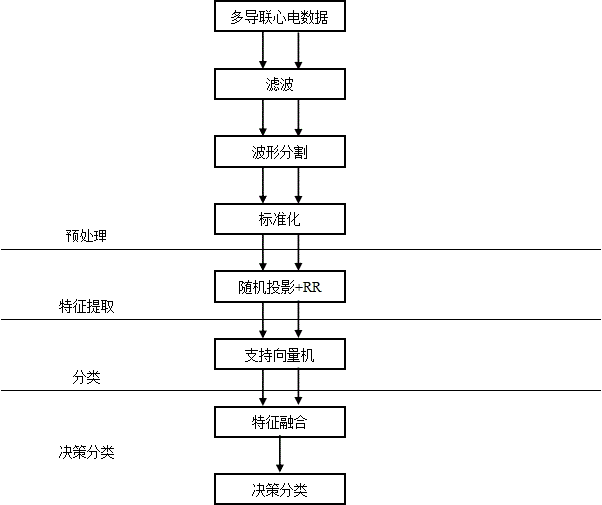 Real-time electrocardiogramclassification method based on random projection