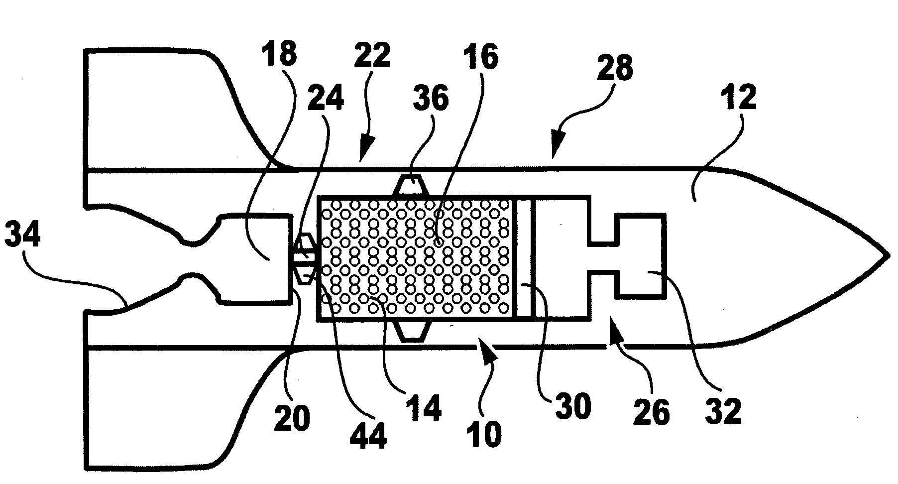 Drive device on the basis of a gel-type propellant and method for conveying propellant