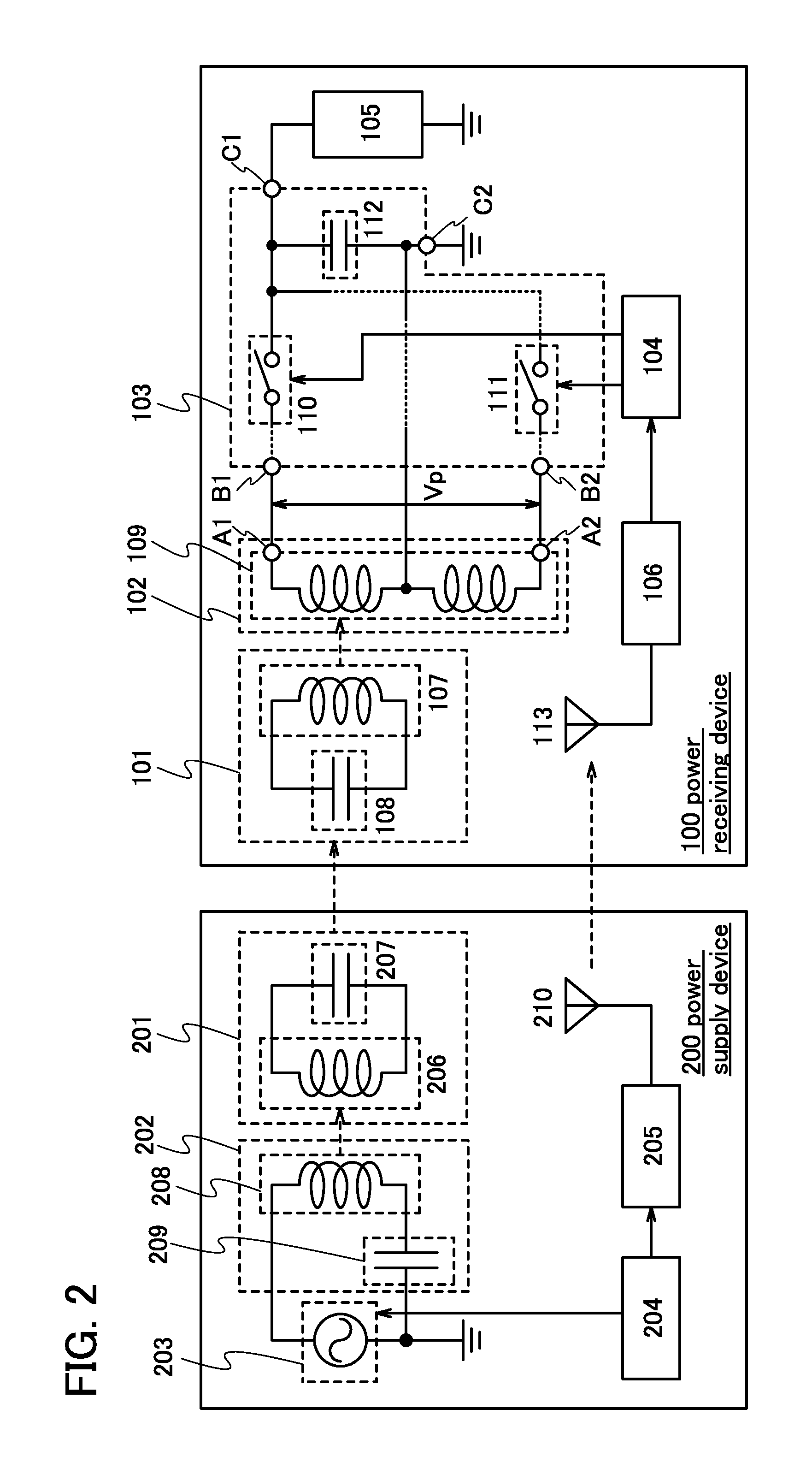 Power receiving device and wireless power supply system