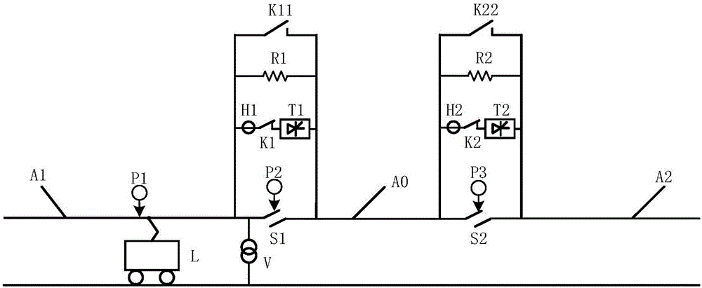 Electric railway section post automatic passing over of neutral section system and control method thereof