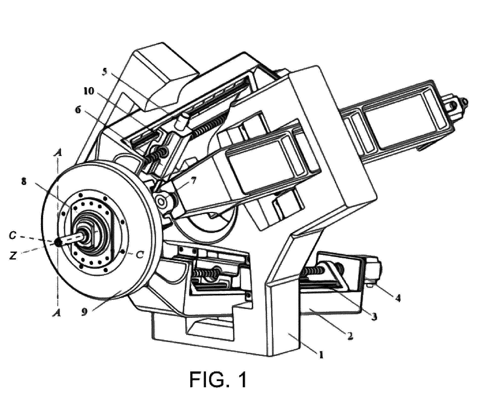 Parallel mechanism having two rotational and one translational degrees of freedom